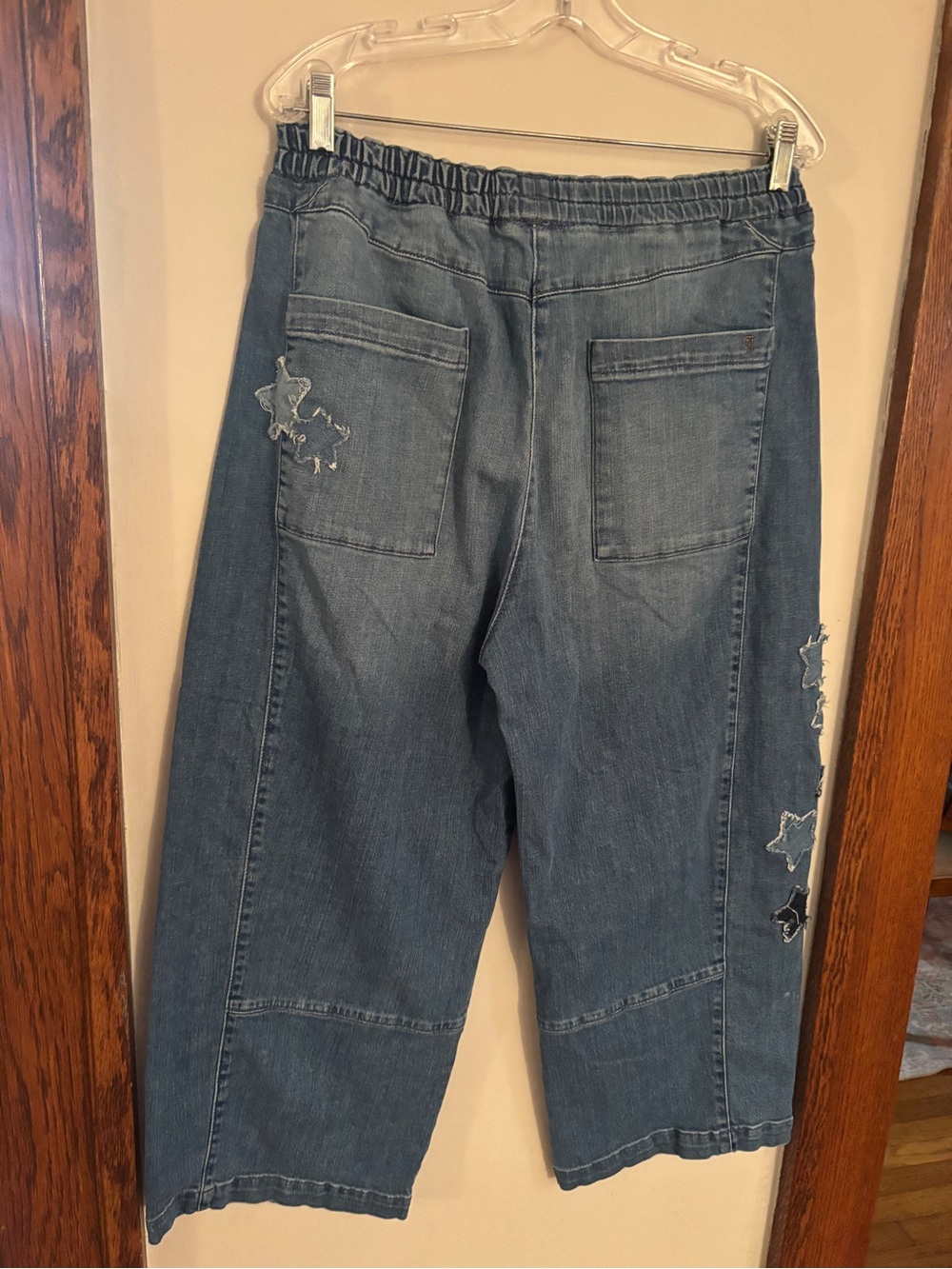 Pilcro Anthropologie Izzie Relaxed Star Pull-On Barrel Jean Size Large Petite - Picture 4 of 7